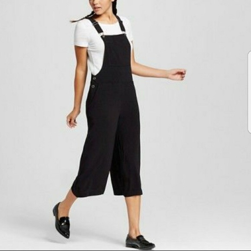 Black Culottes Overalls